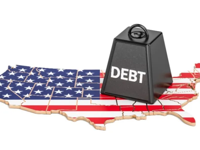 debt weight on map of US